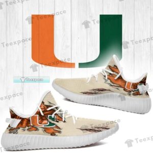 Miami Hurricanes Claw Texture Yeezy Shoes