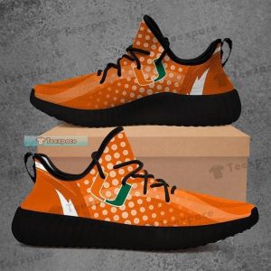 Miami Hurricanes Curved Dot Pattern Yeezy Shoes
