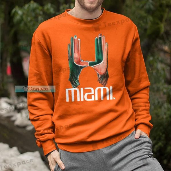 Miami Hurricanes Hands Brush Pattern Shirt