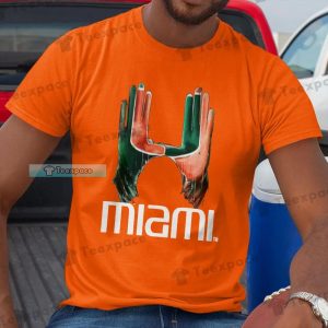 Miami Hurricanes Hands Brush Pattern Unisex T Shirt