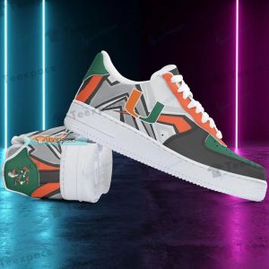 Miami Hurricanes Lightning Pattern Air Force Shoes 2