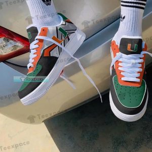 Miami Hurricanes Lightning Pattern Air Force Shoes 3