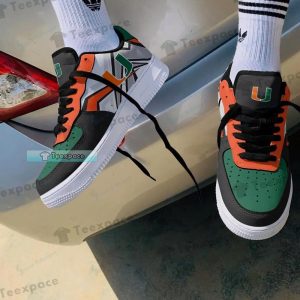 Miami Hurricanes Lightning Pattern Air Force Shoes 4