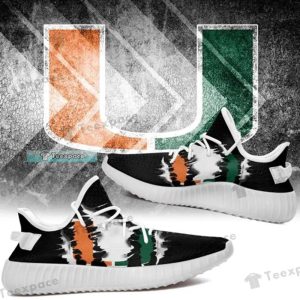 Miami Hurricanes Logo Scratch Yeezy Shoes