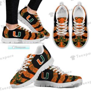 Miami Hurricanes Orange Black Sneakers