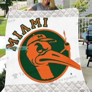 Miami Hurricanes Smoking Mascot Fleece Blanket