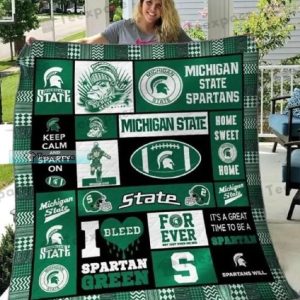 Michigan State I Bleed Spartans Green Plush Blanket