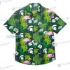 Michigan State Spartans Flamingo Flower Pattern Hawaiian Shirt