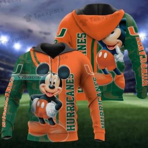 Mickey Mouse With Miami Hurricanes Hoodie