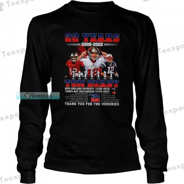 New England Patriots 22 Years Tom Brady Thank You For The Memories Shirt