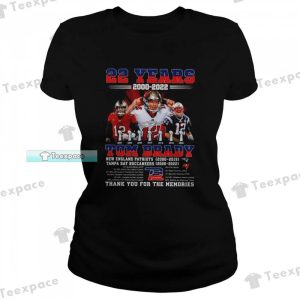 New England Patriots 22 Years Tom Brady Thank You For The Memories T Shirt Womens 1
