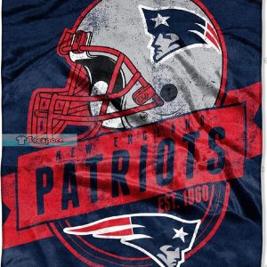 New England Patriots Logo Jersey Design Sherpa Blanket 1