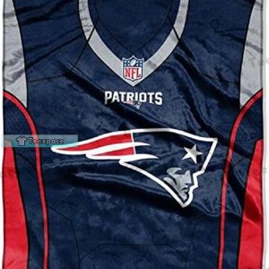 New England Patriots Logo Jersey Design Sherpa Blanket 2