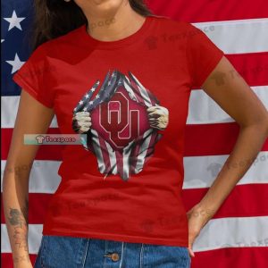 Oklahoma Sooners Ripped Heart Shirt