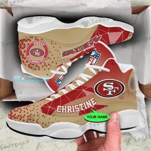 Personalized Angle Curved Stripes San Francisco 49ers Air Jordan 13 1