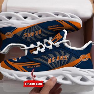 Personalized Curved Net Pattern Chicago Bears Max Soul Shoes