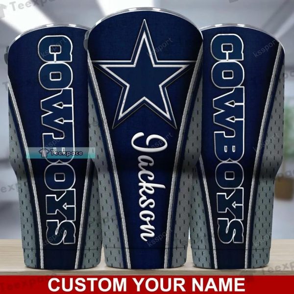 Personalized Dallas Cowboys Grey Star Tumbler