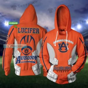 Personalized Face to Face Helmet Auburn Tigers Hoodie 1
