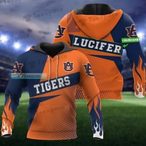 Personalized Fire Dot Pattern Auburn Tigers Hoodie