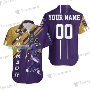 Personalized Lamar Jackson All Over Baltimore Ravens Hawaiian Shirt