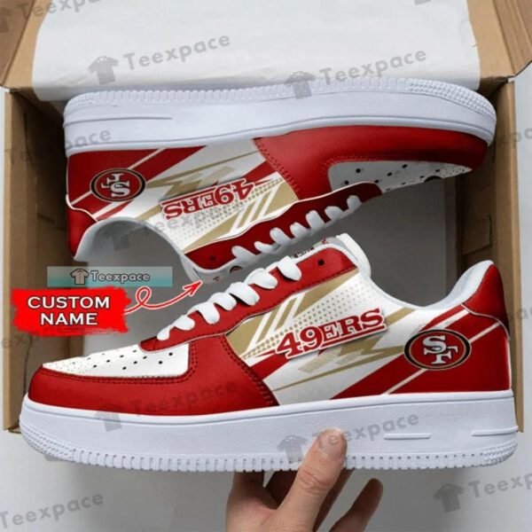 Personalized Lightning Texture San Francisco 49Ers Air Force Shoes