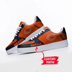 Personalized Logo Rugby Ball Pattern Chicago Bears Air Force Shoes