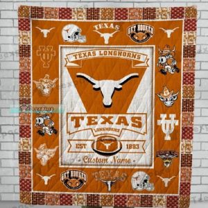 Personalized Logo Texture Texas Longhorns Sherpa Blanket