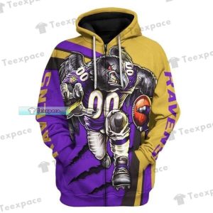 Personalized Mascot Claw Curved Pattern Baltimore Ravens Hoodie