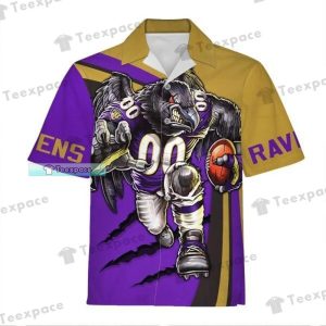 Personalized Mascot Claw Pattern Baltimore Ravens Hawaiian Shirt