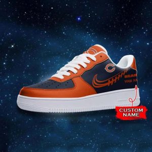 Personalized Nike Rugby Ball Pattern Chicago Bears Air Force Shoes