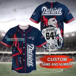 Personalized Player Art New England Patriots Baseball Jersey