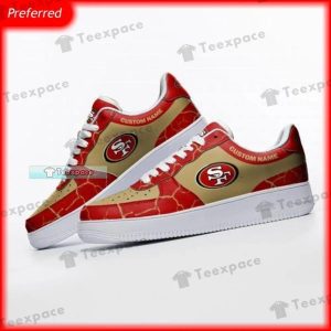 Personalized Red Thunder Texture San Francisco 49ers Air Force Shoes 1