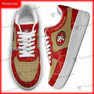 Personalized Red Thunder Texture San Francisco 49ers Air Force Shoes 2