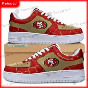 Personalized Red Thunder Texture San Francisco 49ers Air Force Shoes 3
