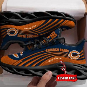 Personalized Relief Curved Pattern Chicago Bears Max Soul Shoes