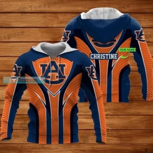 Personalized Stripes Curved Texture Auburn Tigers Hoodie