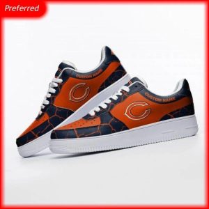 Personalized Thunder Texture Chicago Bears Air Force Shoes