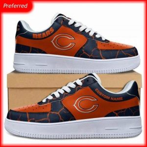 Personalized Thunder Texture Chicago Bears Air Force Shoes 3