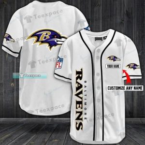 Personalized Vertical Letter Baltimore Ravens Baseball Jersey Shirt
