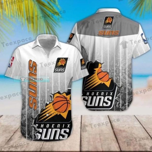 Phoenix Suns Gray Black Scratch Hawaiian Shirt
