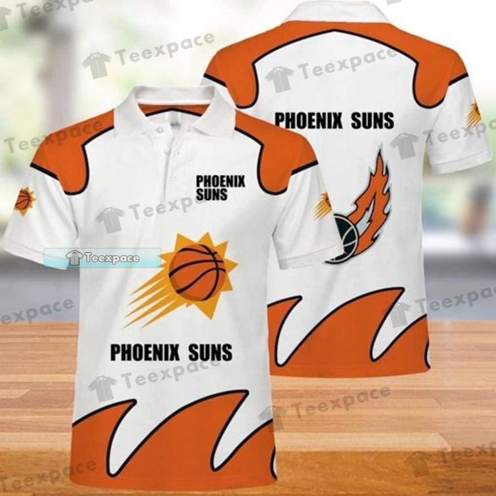 Phoenix Suns Logo Fire Pattern Polo Shirt Suns Gifts 1