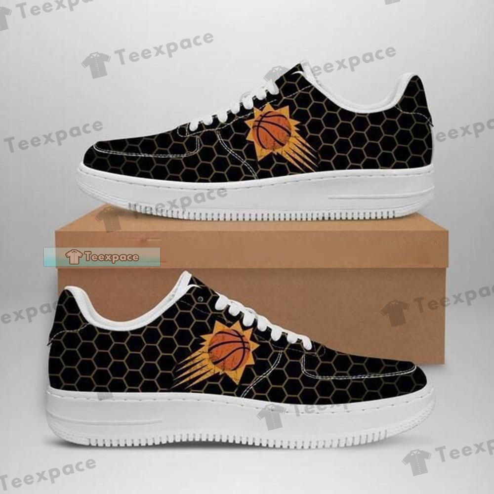 Phoenix Suns Logo Hexagon Pattern Air Force Shoes - Teexpace