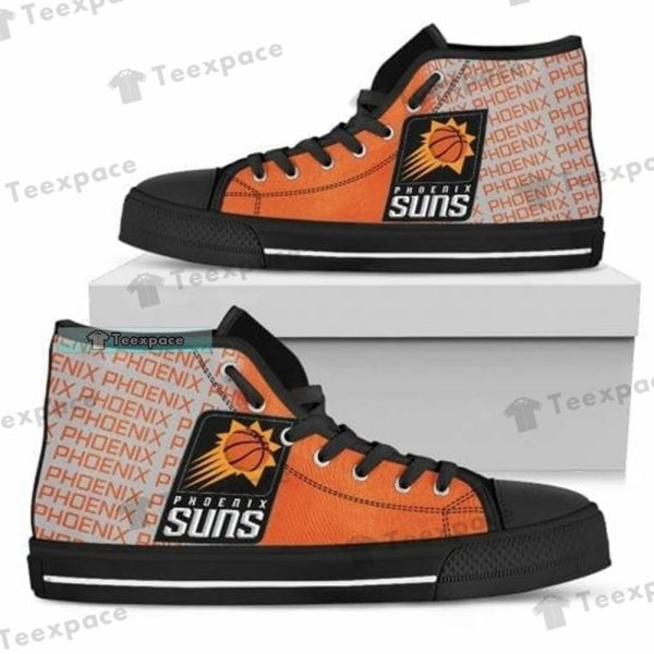 Phoenix Suns Logo Letter Print Pattern High Top Canvas Shoes