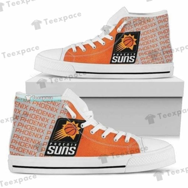 Phoenix Suns Logo Letter Print Pattern High Top Canvas Shoes