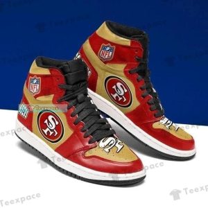 San Francisco 49ers 2 NFL Team Sneakers Gift For Fans High Top Air Jordan Sneaker men and women size US 1