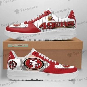 San Francisco 49ers Circle Logo Stripes Texture Air Force Shoes 2