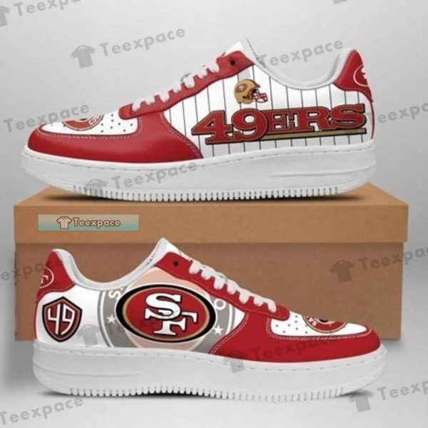 San Francisco 49ers Circle Logo Stripes Texture Air Force Shoes