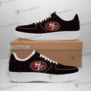 San Francisco 49ers Hexagon Neon Texture Air Force Shoes 2