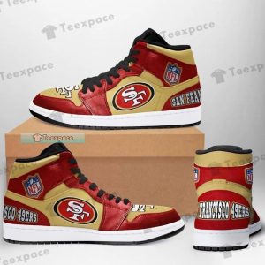 San Francisco 49ers Sneakers NFL Football Team Sneakers High Top Air Jordan Sneaker men and women size US 1