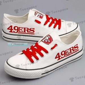 San Francisco 49ers White Basic Low Top Canvas Shoes